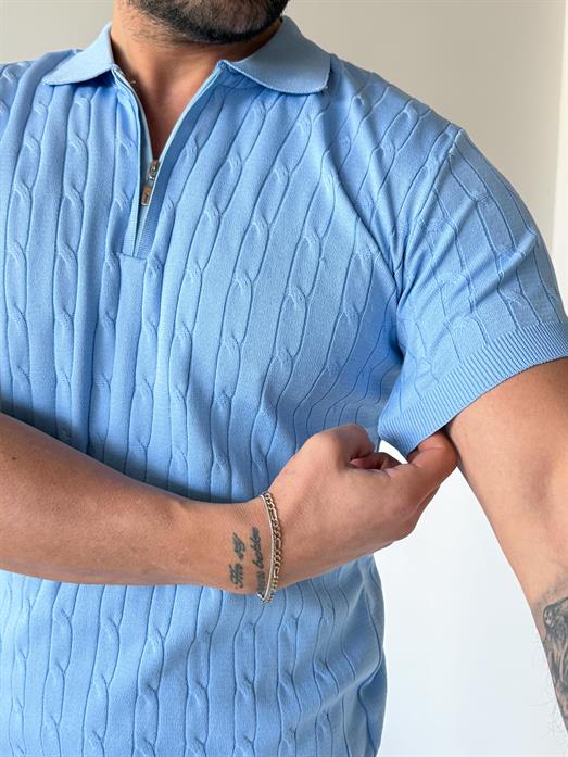 Bebemavi Saç Örgü Fermuarlı Triko TK