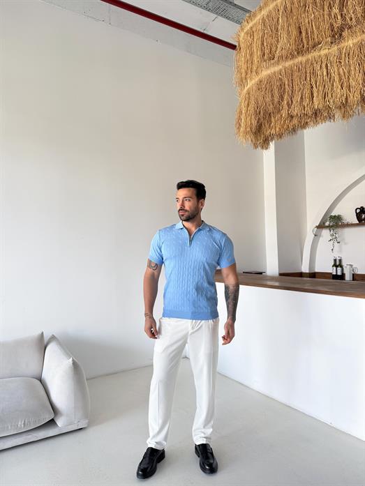 Bebemavi Saç Örgü Fermuarlı Triko TK