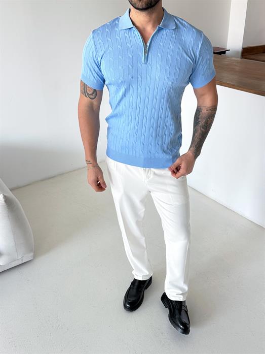 Bebemavi Saç Örgü Fermuarlı Triko TK