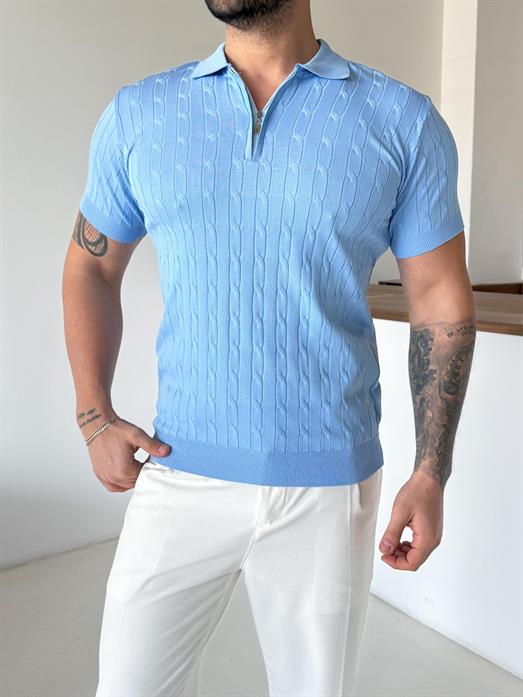 Bebemavi Saç Örgü Fermuarlı Triko TK