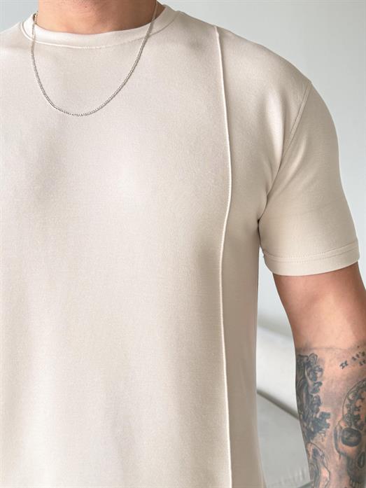 Bej Çimalı Oysho Regular Fit Tişört LNS 37099