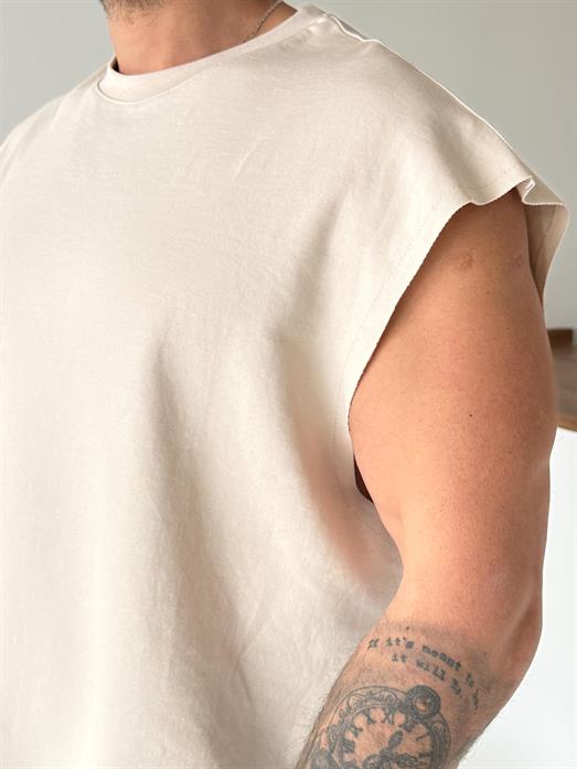 Bej Sıfır Kol Oversize Compak Atlet VMS V70-56