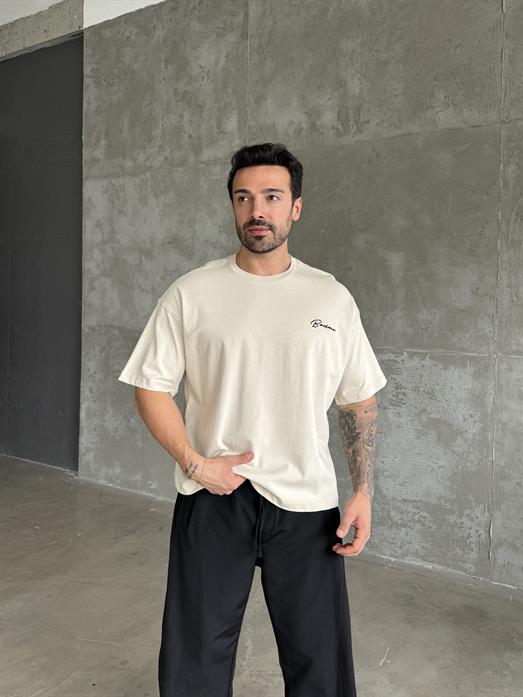 Bej Studios Basılı Boxy Tişört 20230 BRR