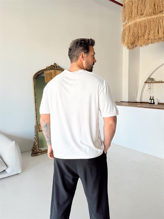 Bej Yumuşak Doku Regular Tişört 8161 PNC