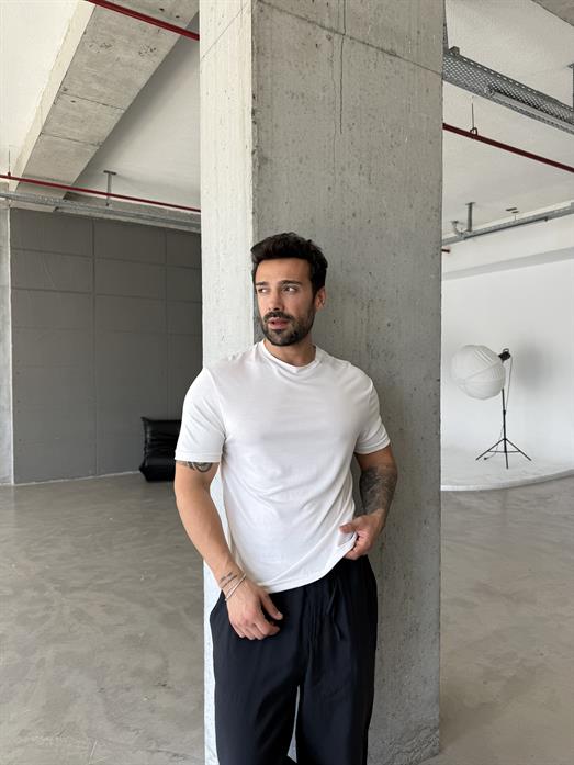 Bej Yumuşak Doku Slim Fit Süprem Tişört PNC 8167