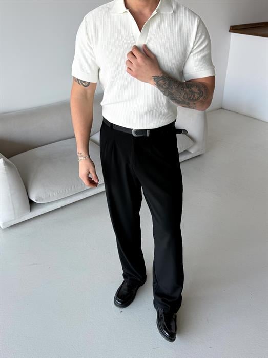 Beyaz Açma yaka triko Antioch 3172