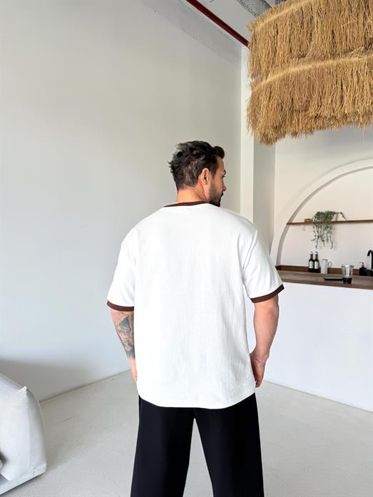 Beyaz Cupid Baskılı Pamuk Oversize Tişört N1368 SNZ