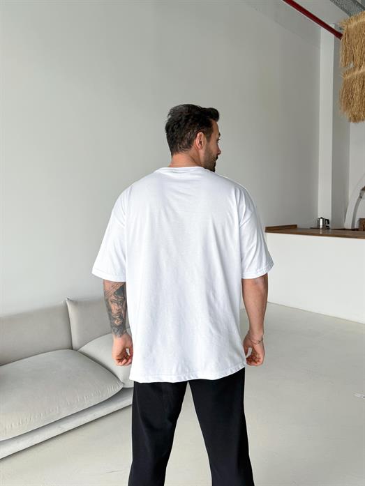 Beyaz Düz Compak Oversize T-SHİRT SC