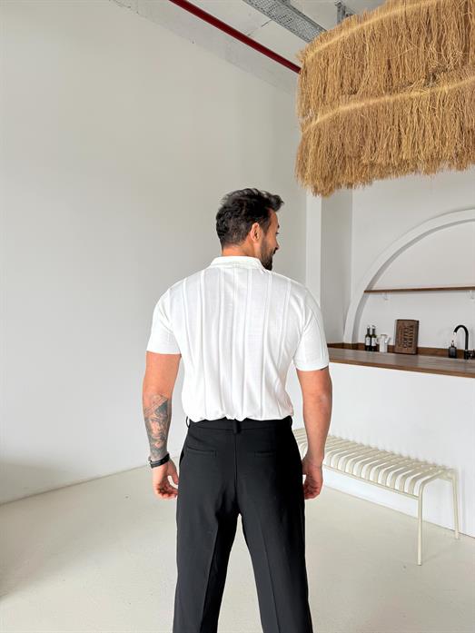 Beyaz Hemşire Yaka Triko TK