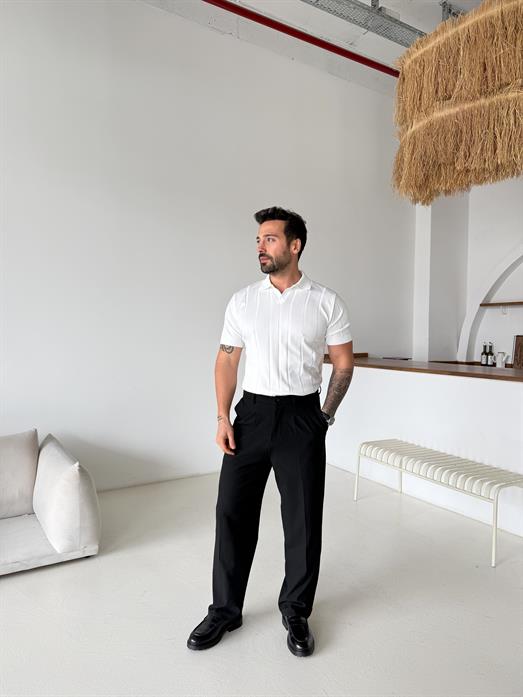 Beyaz Hemşire Yaka Triko TK