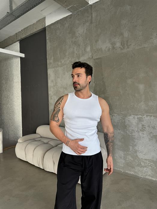 Beyaz Kaşkorse Pamuk Atlet SC