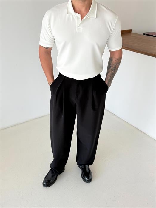 Beyaz Zra Krep Hemşire Yaka Tişört TK