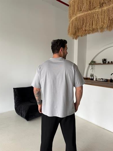 Boyamagri Düz Pamuk Oversize T-SHİRT SC