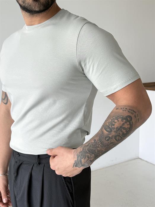 Boyamagri Kısa Kol Penye Pamuk Likralı T-SHİRT SC