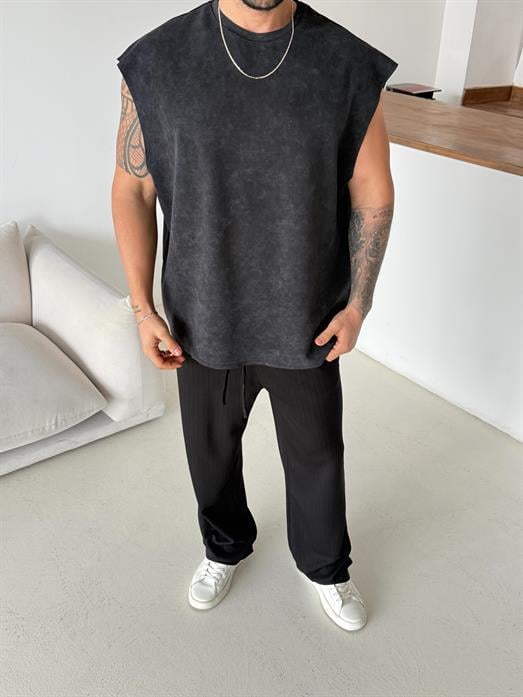 Gri Yıkamalı Sıfır Kol Atlet VMS V70-144