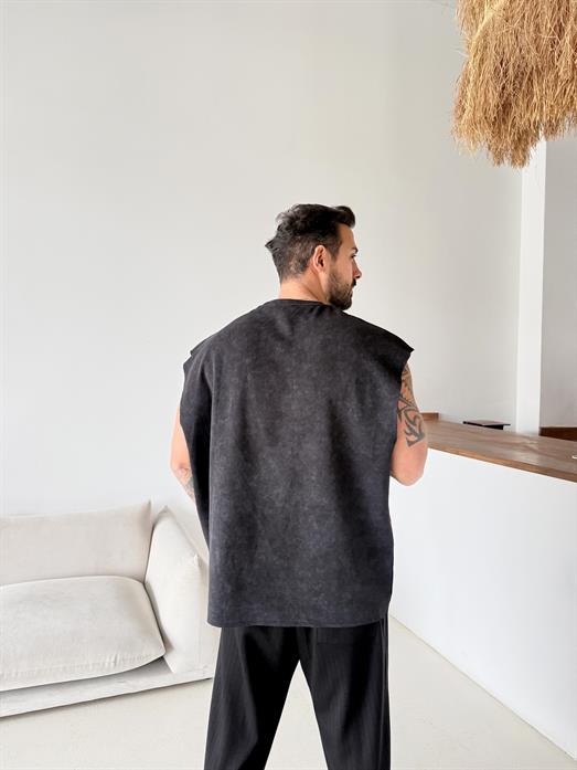 Gri Yıkamalı Sıfır Kol Atlet VMS V70-144
