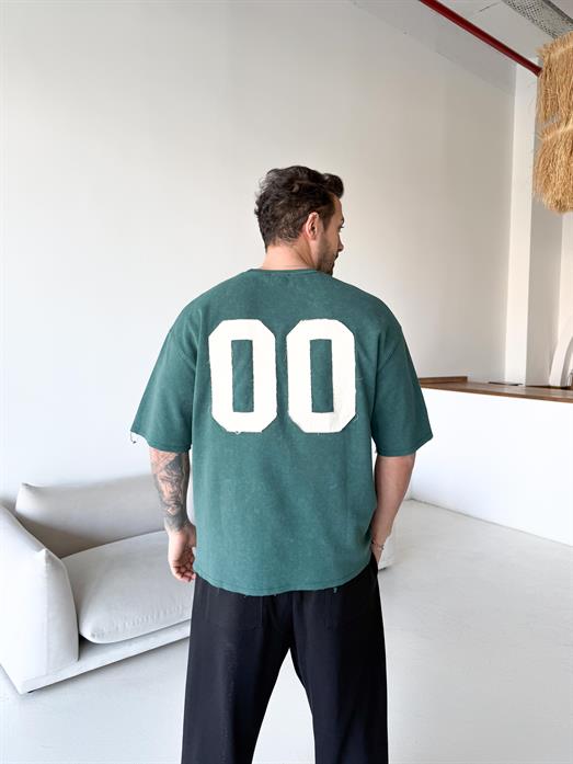 Haki Zero Nakış yıkamalı tişört ESNT 71145