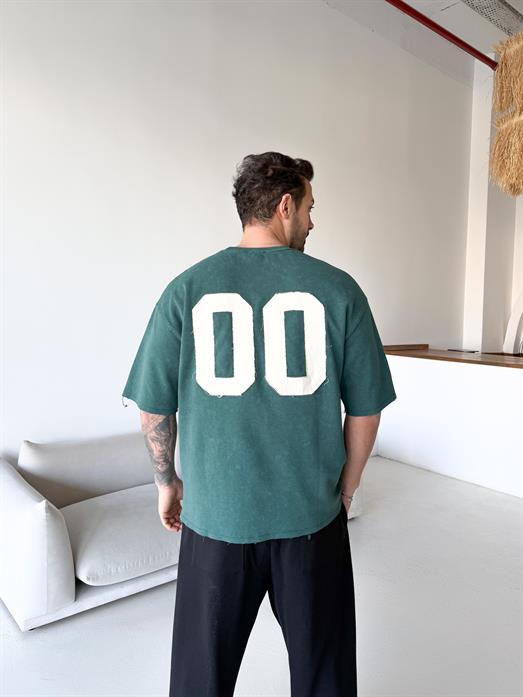 Haki Zero Nakış yıkamalı tişört ESNT 71145