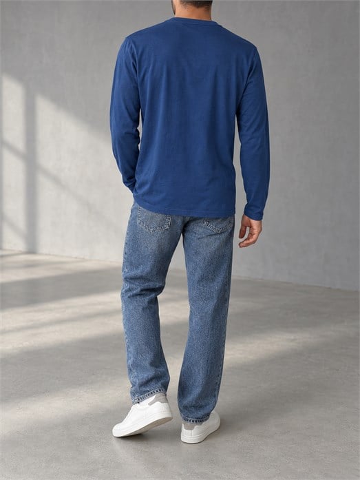 İndigo Uzun Kollu Pamuk Basic T-Shirt GST 0701