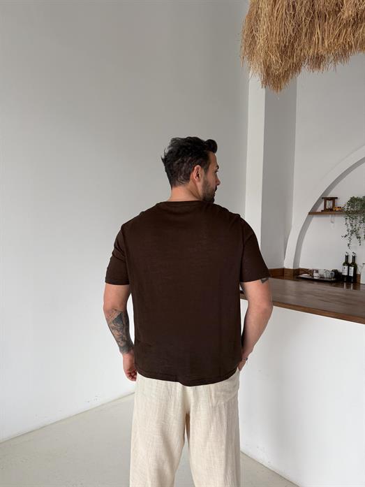 Kahve Maris Triko Kısa Kol Antioch 9449