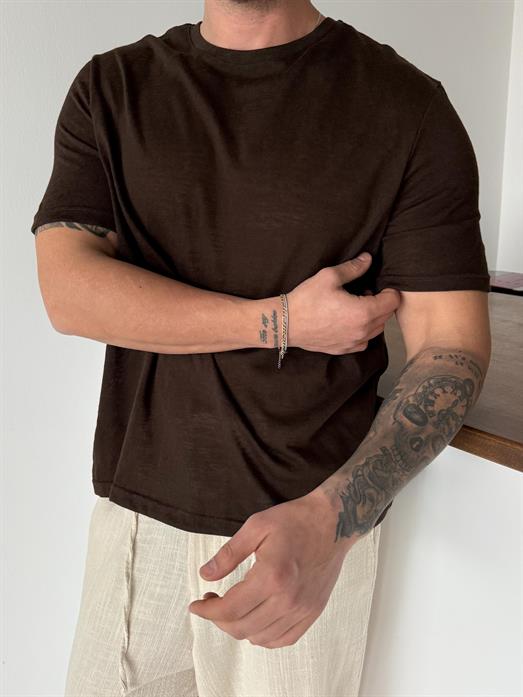 Kahve Maris Triko Kısa Kol Antioch 9449