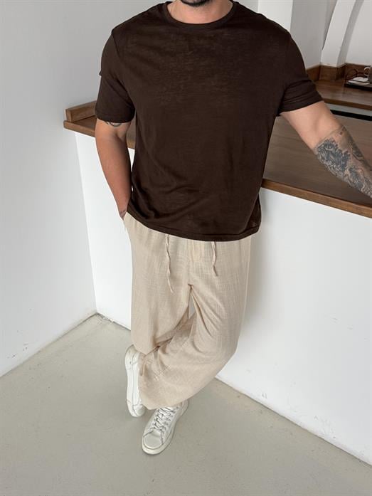 Kahve Maris Triko Kısa Kol Antioch 9449