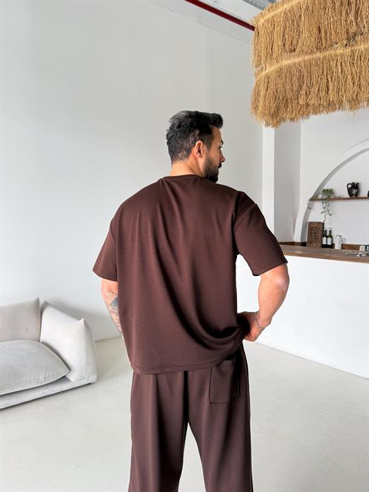 Kahve Oysho Bol Kalıp Tişört JJ