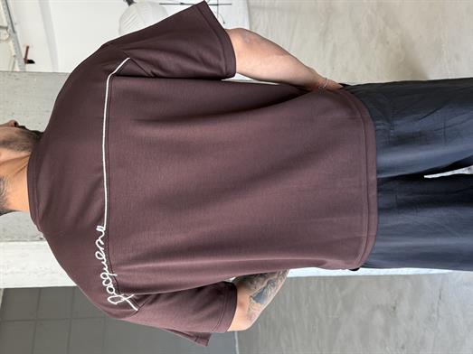 Kahve Oysho Nakışlı Tişört 8156 PNC