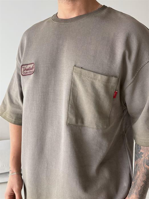 Kahve Young Nakışlı Oversize Tişört VMS V70-150