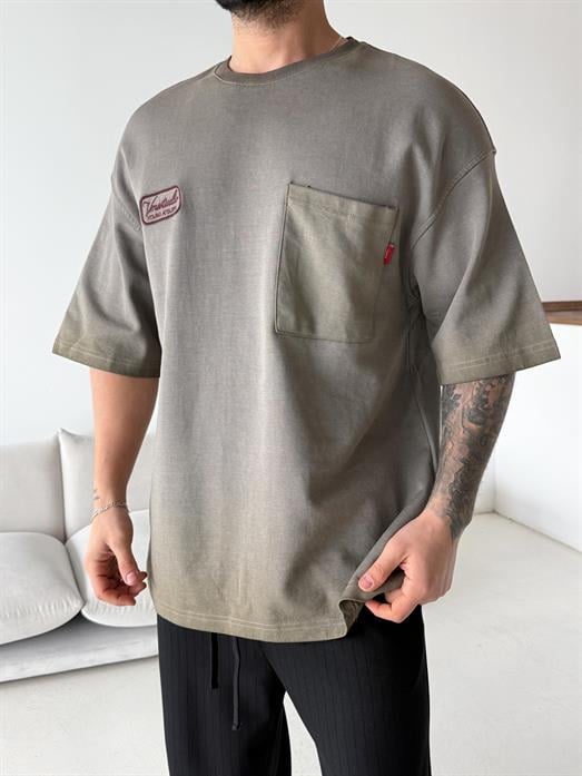 Kahve Young Nakışlı Oversize Tişört VMS V70-150