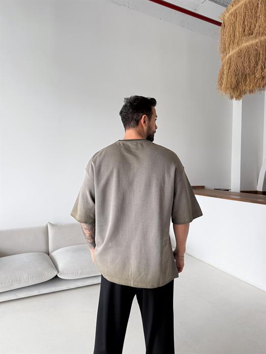 Kahve Young Nakışlı Oversize Tişört VMS V70-150