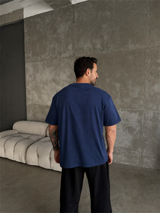 Lacivert Düz Compak Oversize T-SHİRT SC