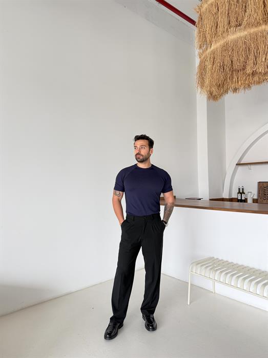 Lacivert Reglan Crep Tişört MSS