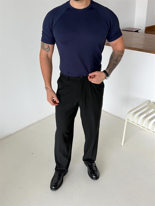 Lacivert Reglan Crep Tişört MSS