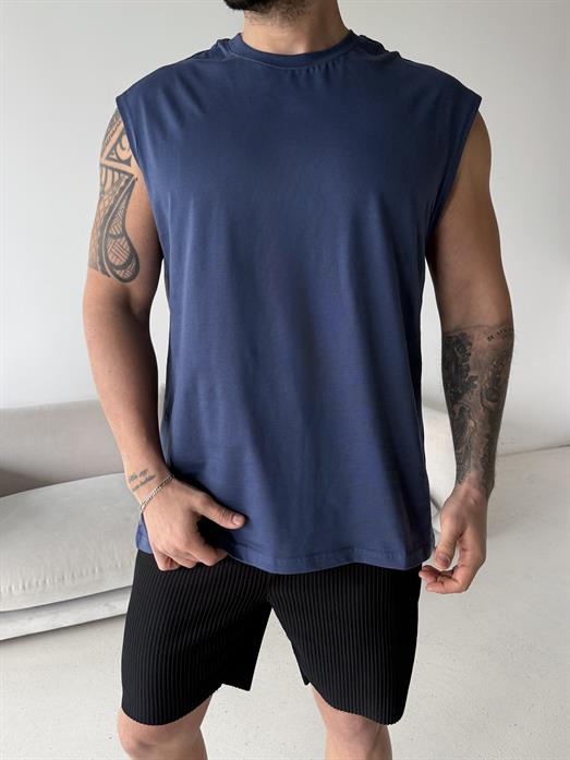 Lacivert Sıfır Kol Compak Oversize Atlet LNS 49010