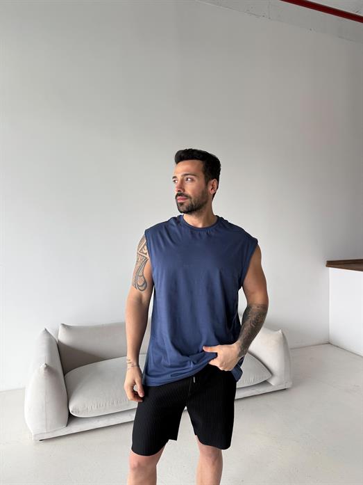 Lacivert Sıfır Kol Compak Oversize Atlet LNS 49010