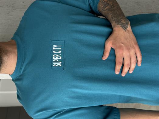 Mavi SuperCity Baskılı Oversize T-SHİRT RP