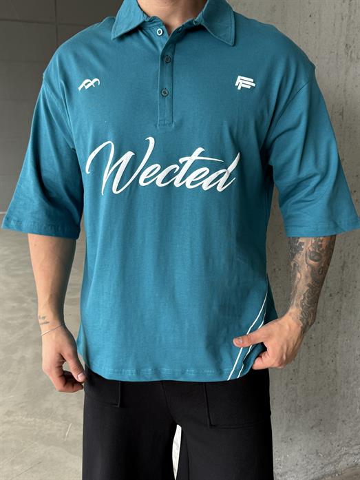 Mavi Wected Baskılı Polo Yaka T-SHİRT RP