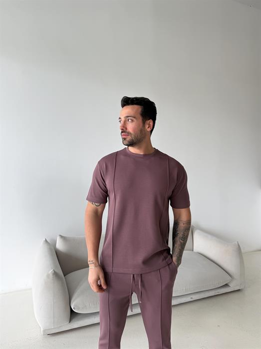 Mürdüm Çimalı Oysho Regular Fit Tişört LNS 37099