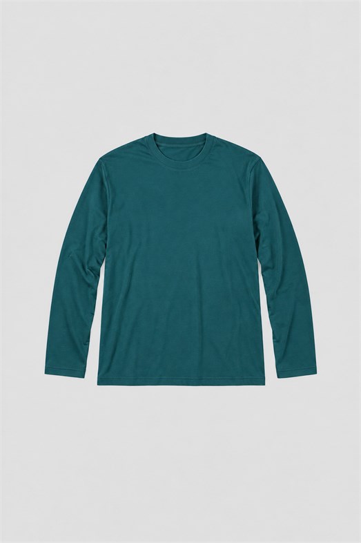 Petrol Uzun Kollu Pamuk Basic T-Shirt GST 0701