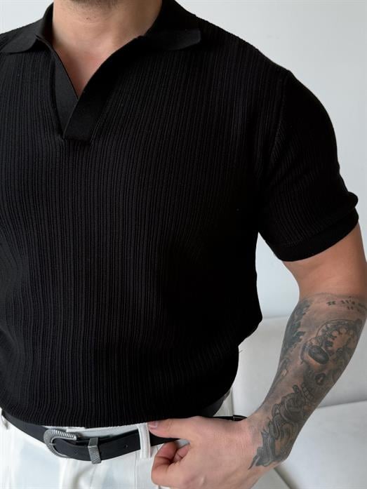 Siyah Açma yaka triko Antioch 3172