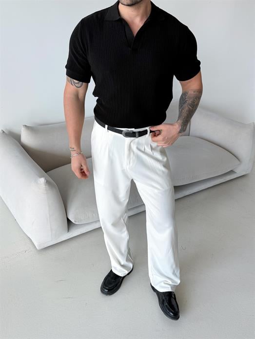 Siyah Açma yaka triko Antioch 3172