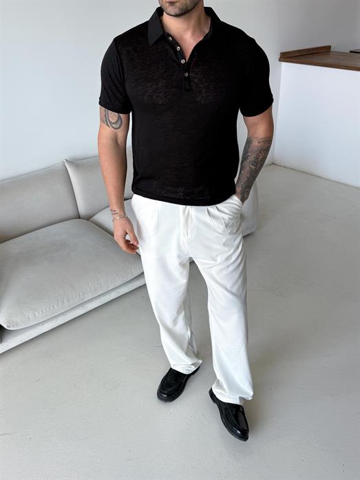 Siyah Basic Martin Polo Triko Antioch 9448