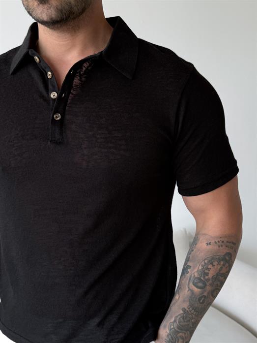 Siyah Basic Martin Polo Triko Antioch 9448