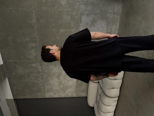 Siyah Düz Compak Oversize T-SHİRT SC