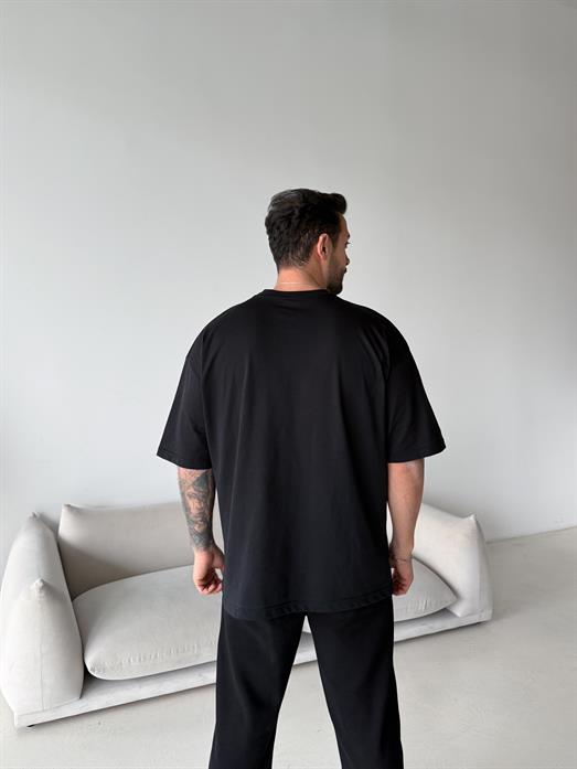 Siyah Düz Compak Oversize T-SHİRT SC