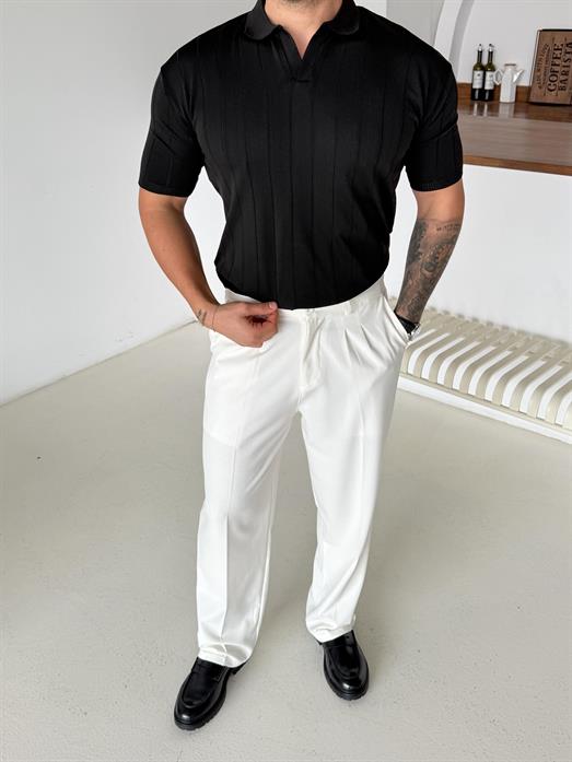 Siyah Hemşire Yaka Triko TK