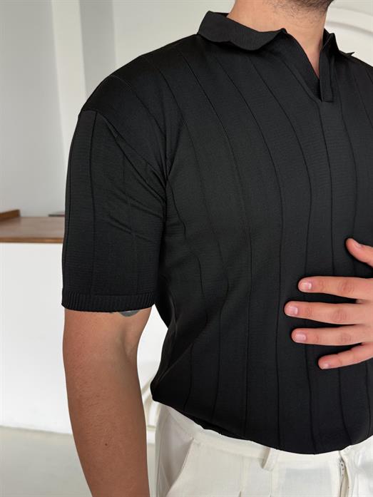 Siyah Hemşire Yaka Triko TK