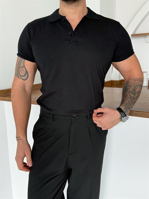 Siyah Lacos Polo Yaka TK