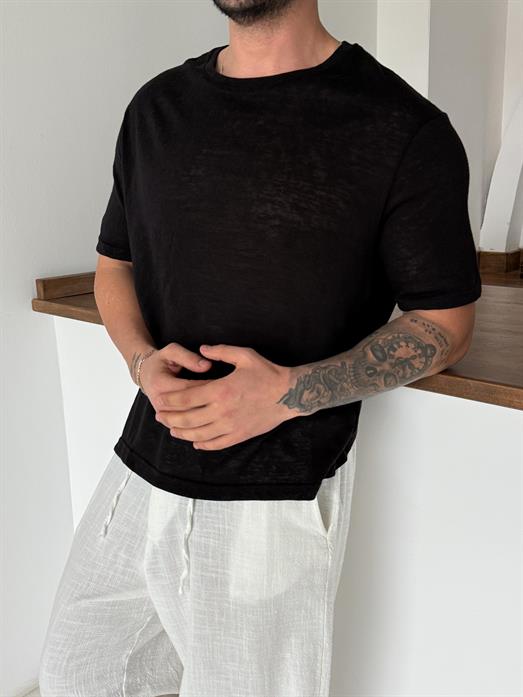 Siyah Maris Triko Kısa Kol Antioch 9449